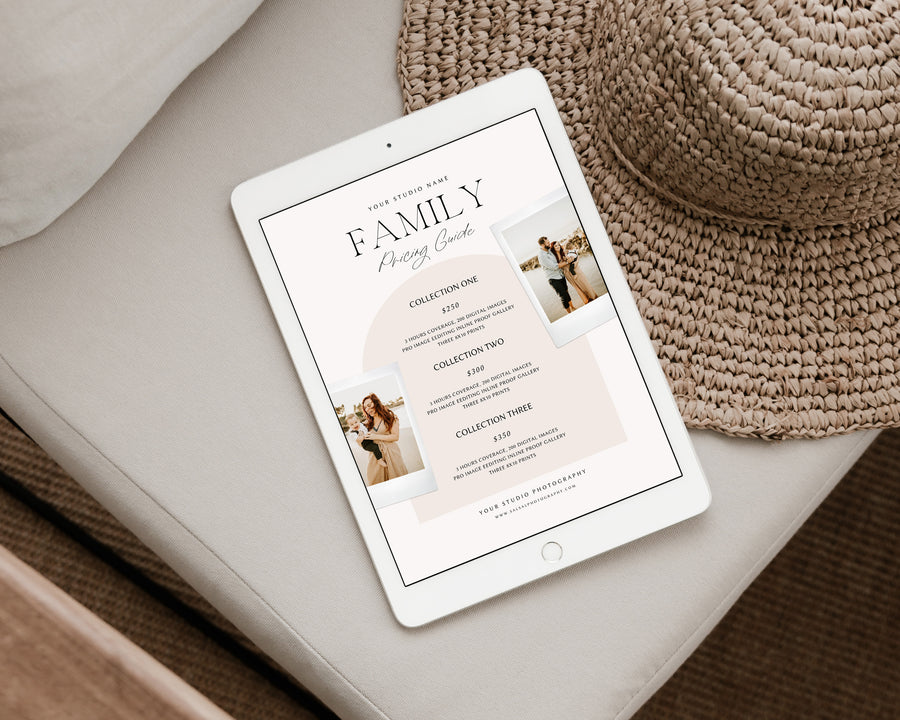 Family Photography Pricing Guide Template - PG103