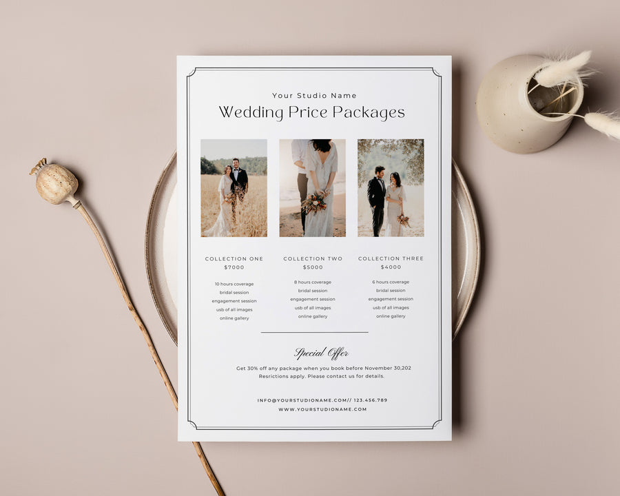 Wedding Photography Pricing Guide Template - PG088