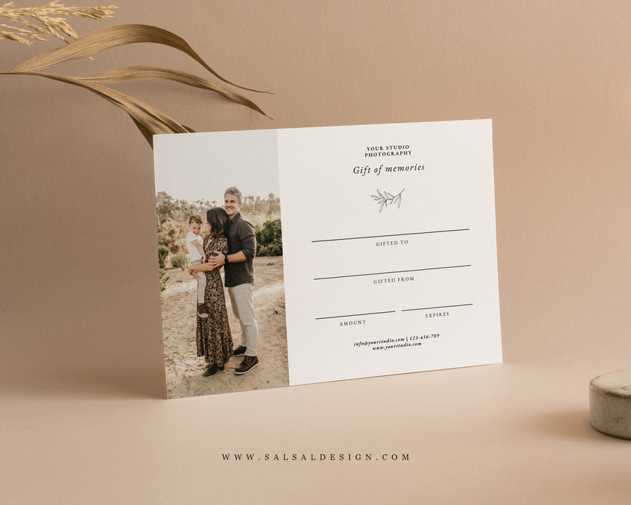 Photography Gift Certificate Card Template - GC126