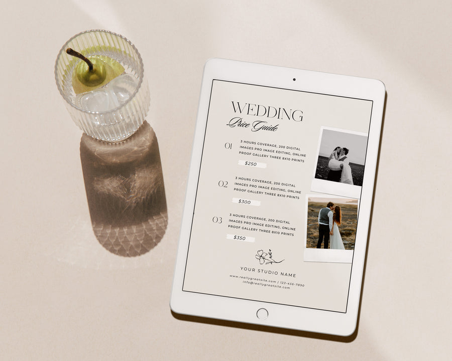 Wedding Photography Pricing Guide Template - PG102