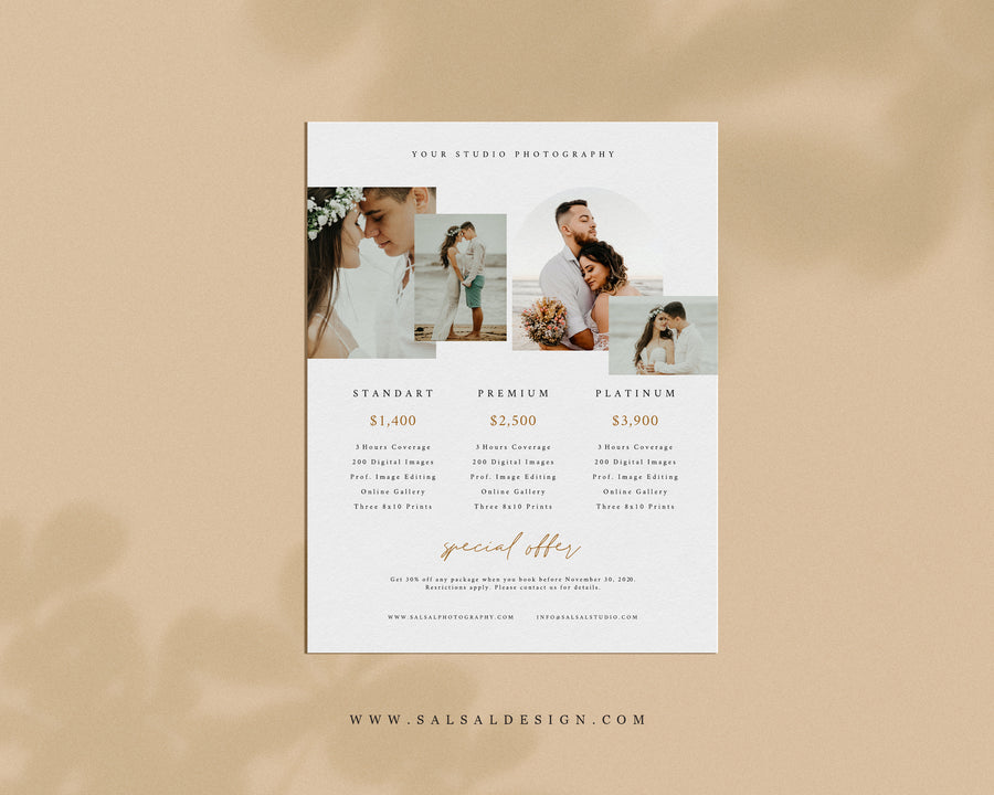 Photography Pricing Guide Template - PG075