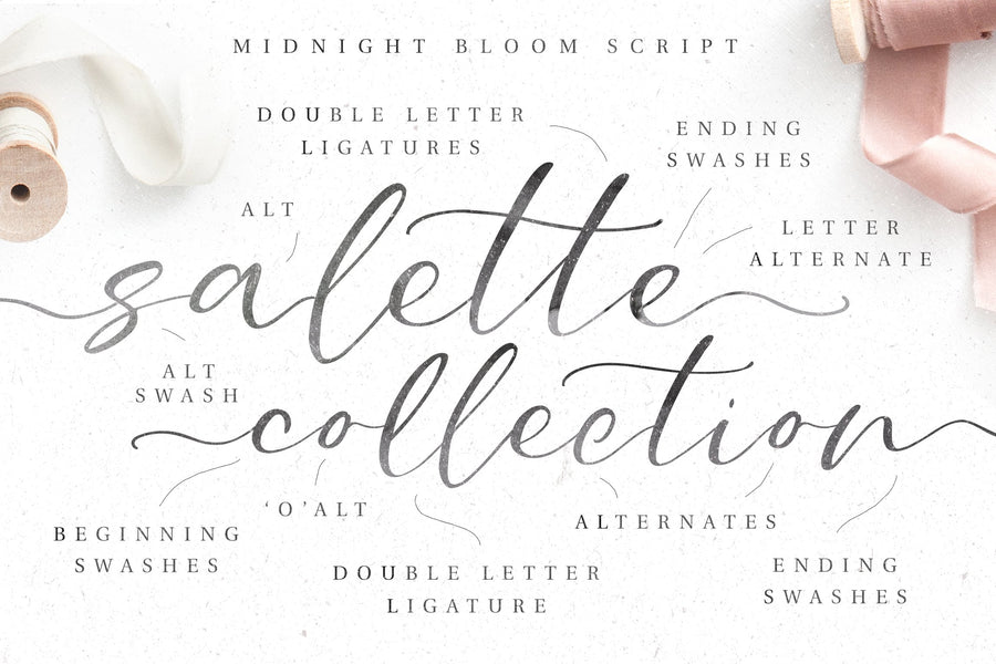 Midnight Bloom Script +18 Premade Logos