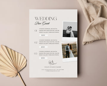 Wedding Photography Pricing Guide Template - PG102