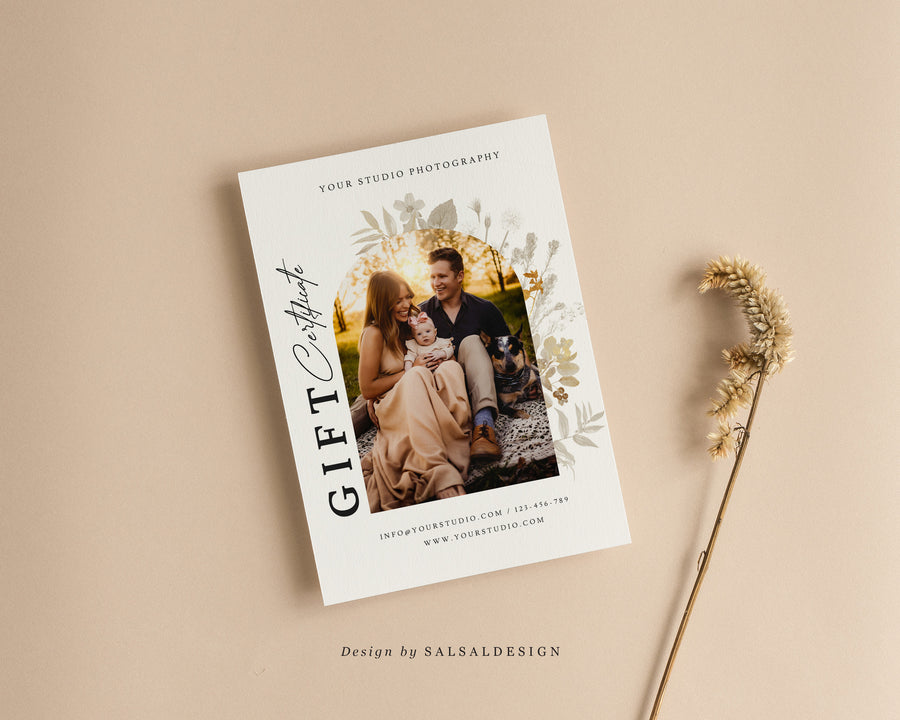 Studio Gift Certificate Card Template - GC070