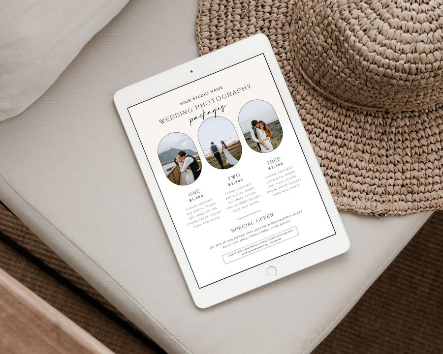 Wedding Photography Pricing Guide Template - PG082