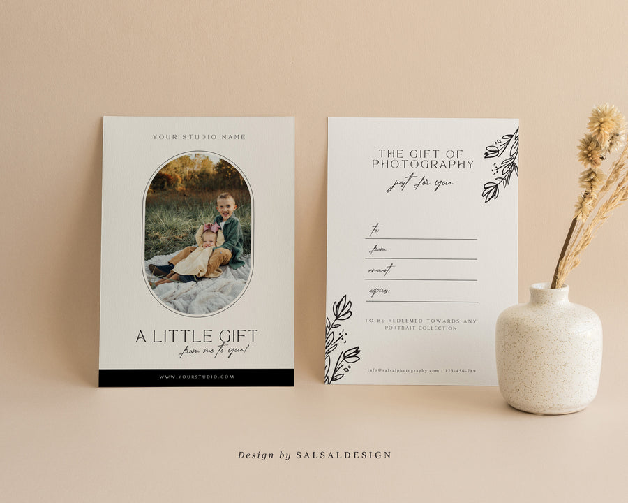 Studio Gift Certificate Card Template - GC076