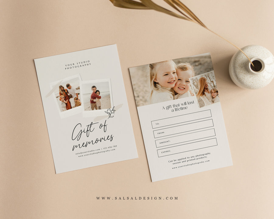 Photography Gift Certificate Card Template - GC108