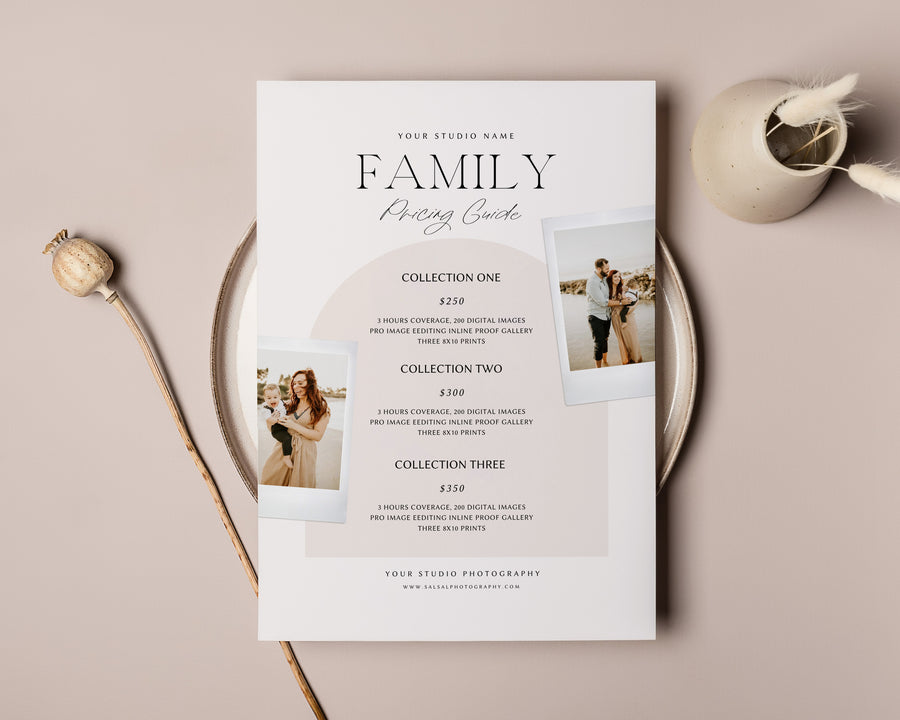 Family Photography Pricing Guide Template - PG103