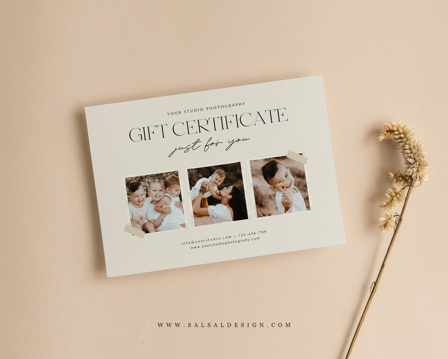 Photography Gift Certificate Card Template - GC103