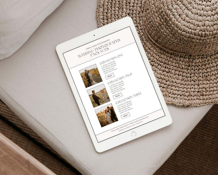 Wedding Photography Pricing Guide Template - PG097