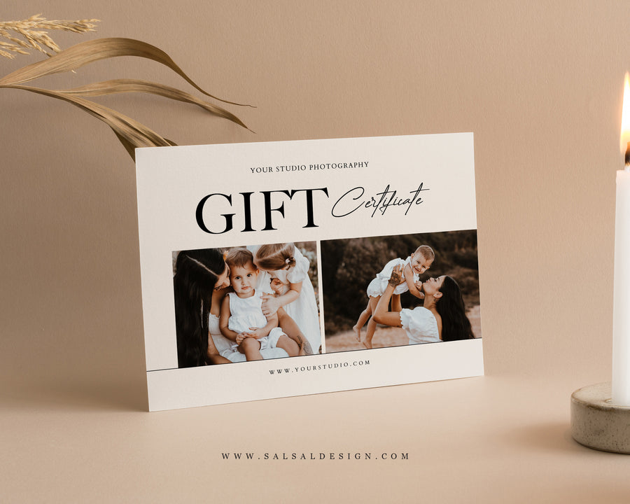 Studio Gift Certificate Card Template - GC095