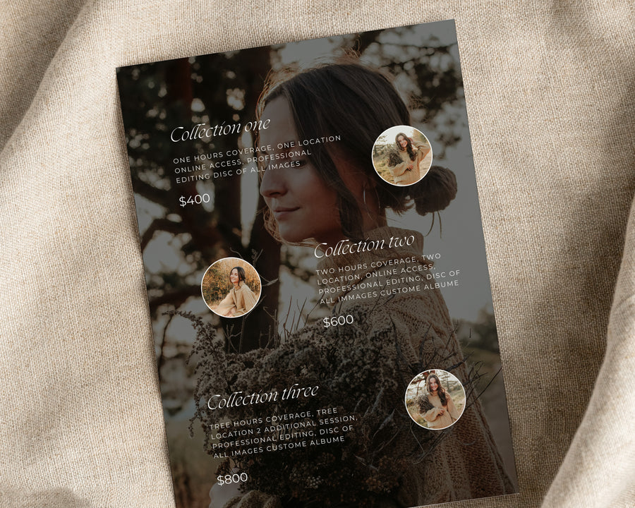 Senior Photography Pricing Guide Template - PG115