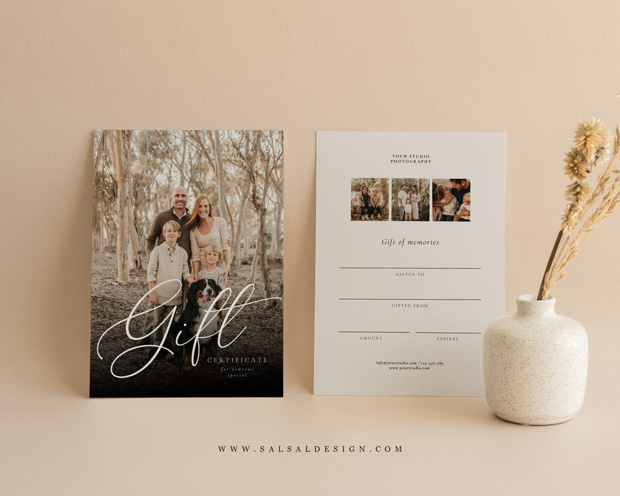 Photography Gift Certificate Card Template - GC123