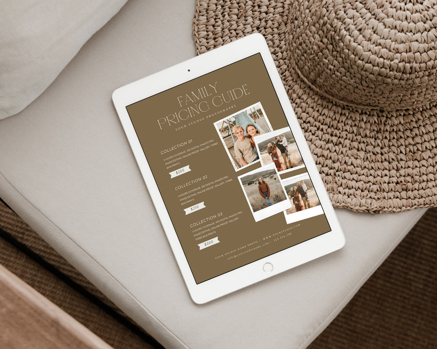 Family Photography Pricing Guide Template - PG110