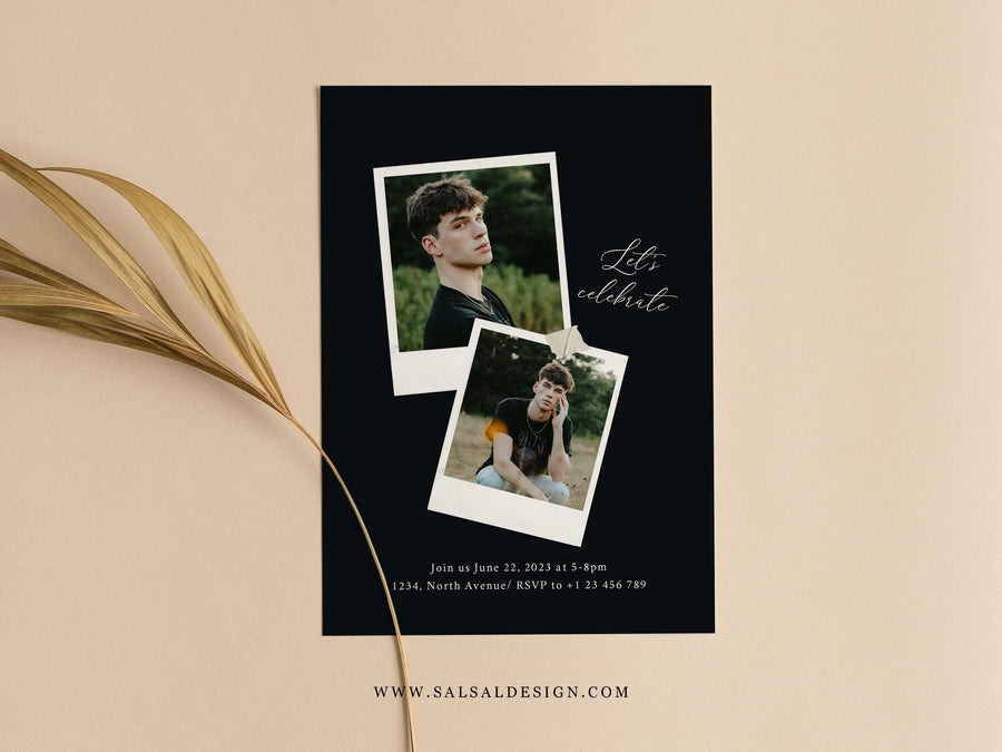 Graduation Announcement and Invitation Card Template - G439