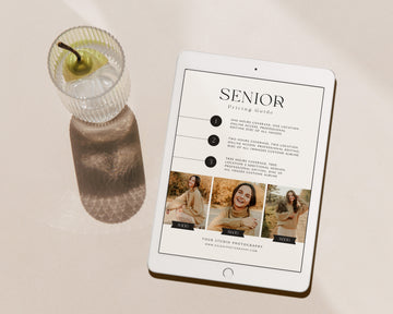 Senior Photography Pricing Guide Template - PG104