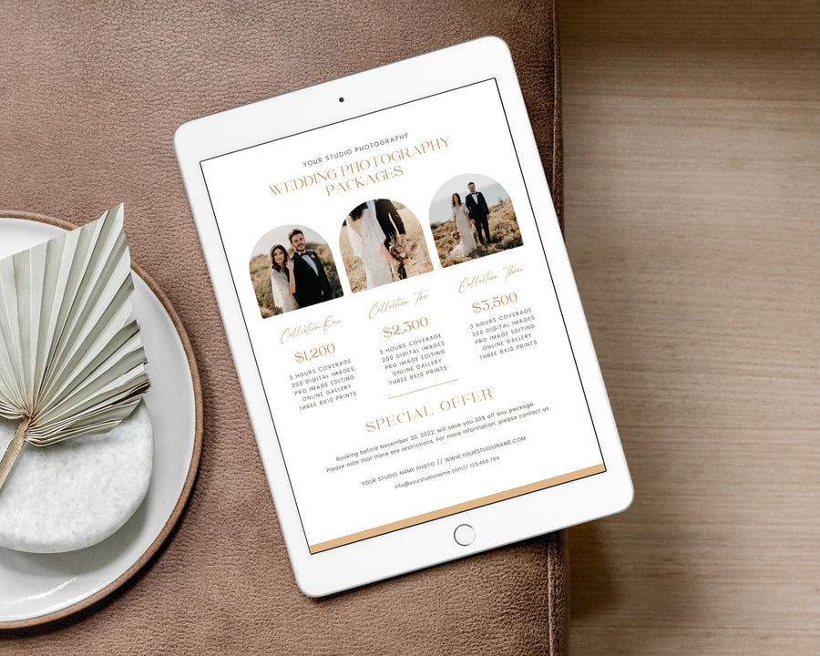 Wedding Photography Pricing Guide Template - PG095