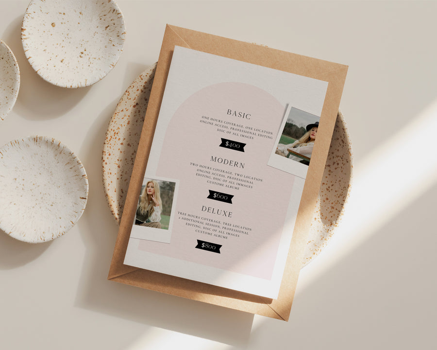 Senior Photography Pricing Guide Template - PG099