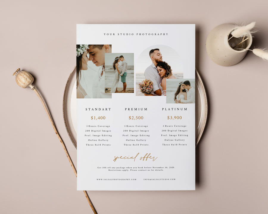 Photography Pricing Guide Template - PG075