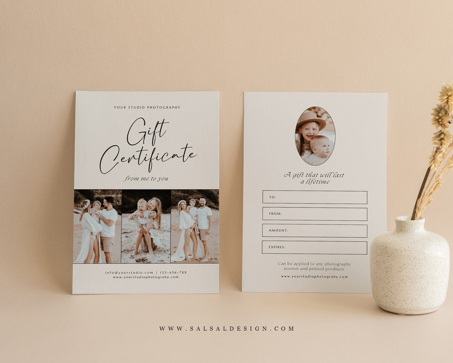 Photography Gift Certificate Card Template - GC104