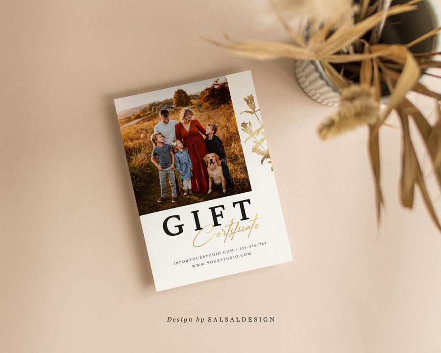 Studio Gift Certificate Card Template - GC069