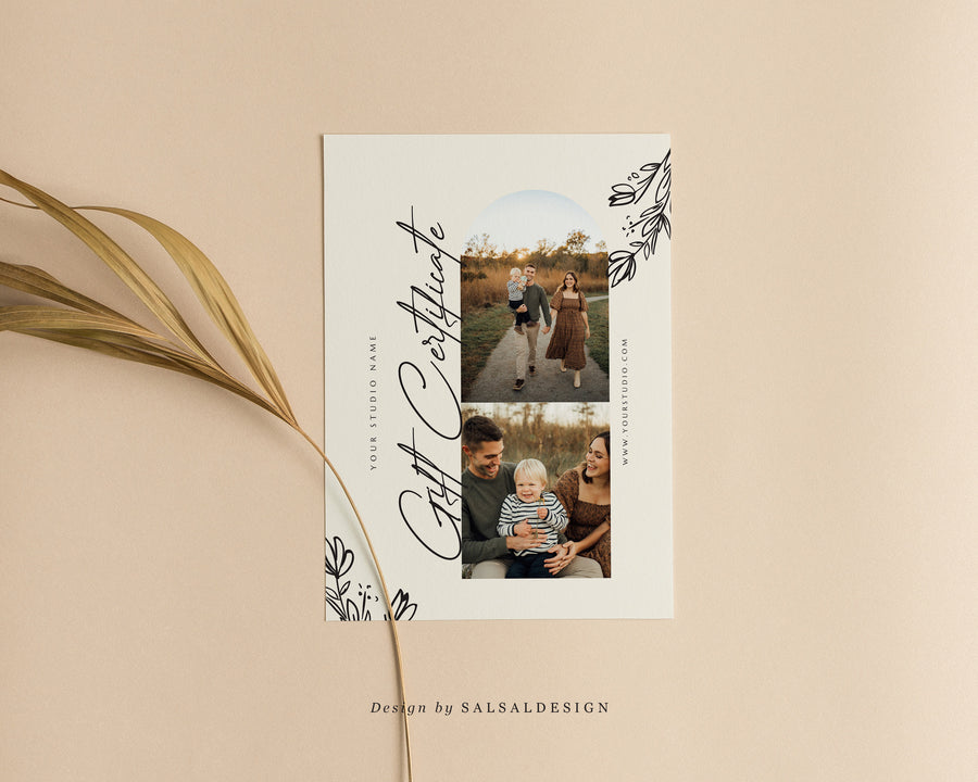 Studio Gift Certificate Card Template - GC075