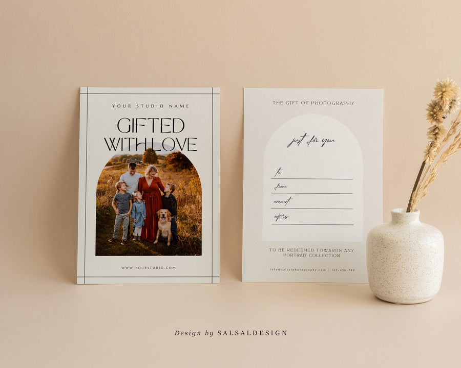 Studio Gift Certificate Card Template - GC074