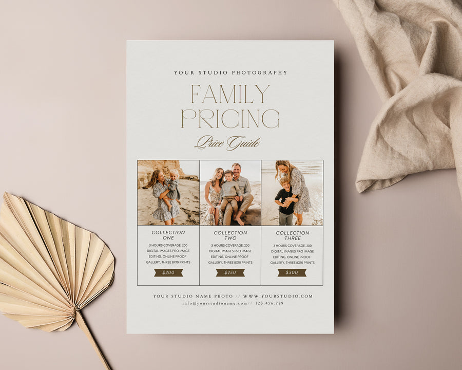 Family Photography Pricing Guide Template - PG109
