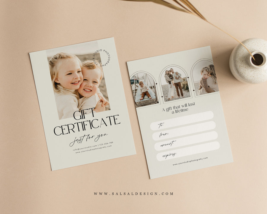Photography Gift Certificate Card Template - GC109