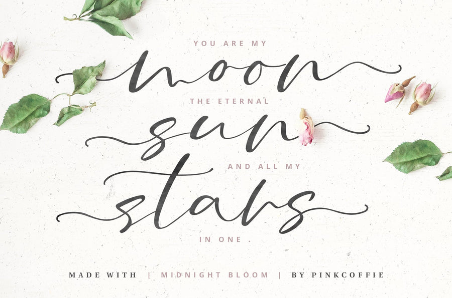 Midnight Bloom Script +18 Premade Logos