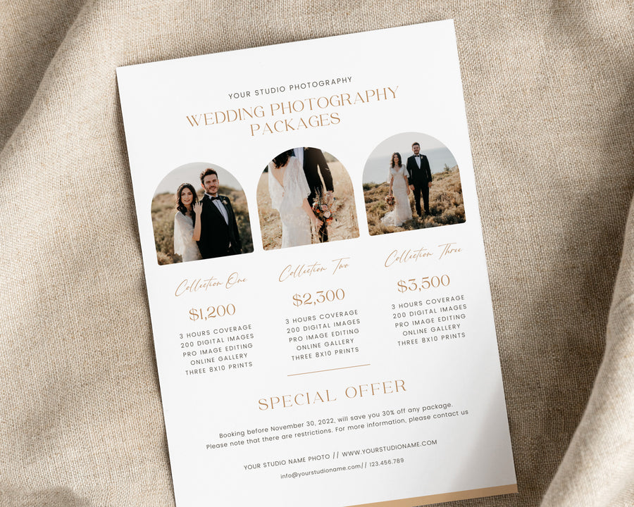 Wedding Photography Pricing Guide Template - PG095