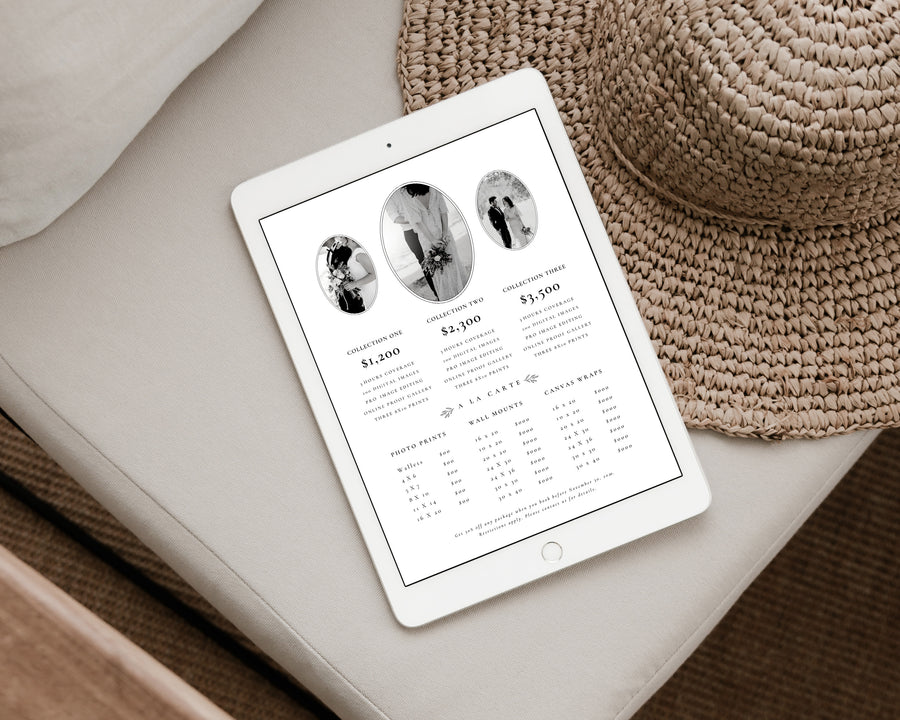 Photography Pricing Guide Template - PG086