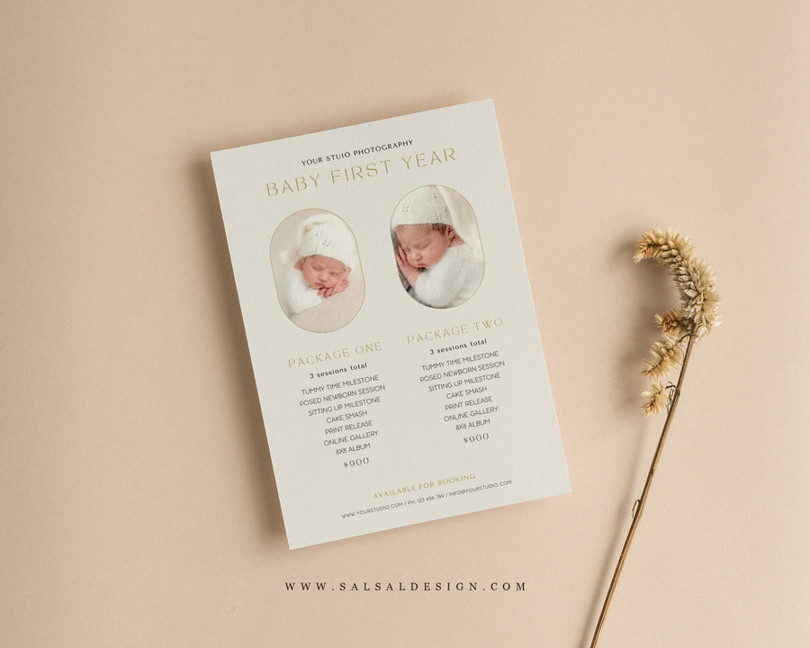 Newborn Photography Pricing Guide Template - PG084