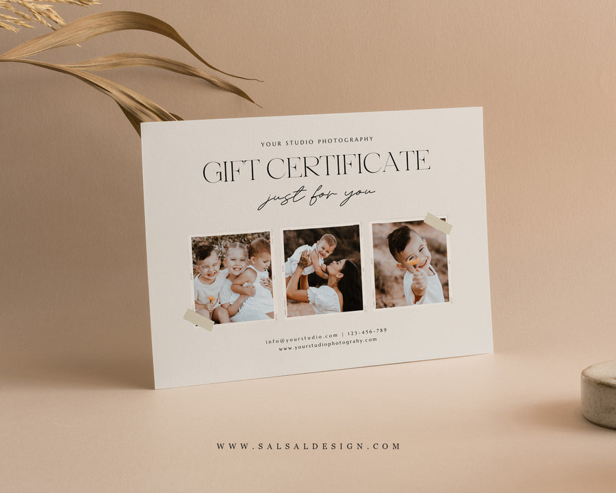 Photography Gift Certificate Card Template - GC103