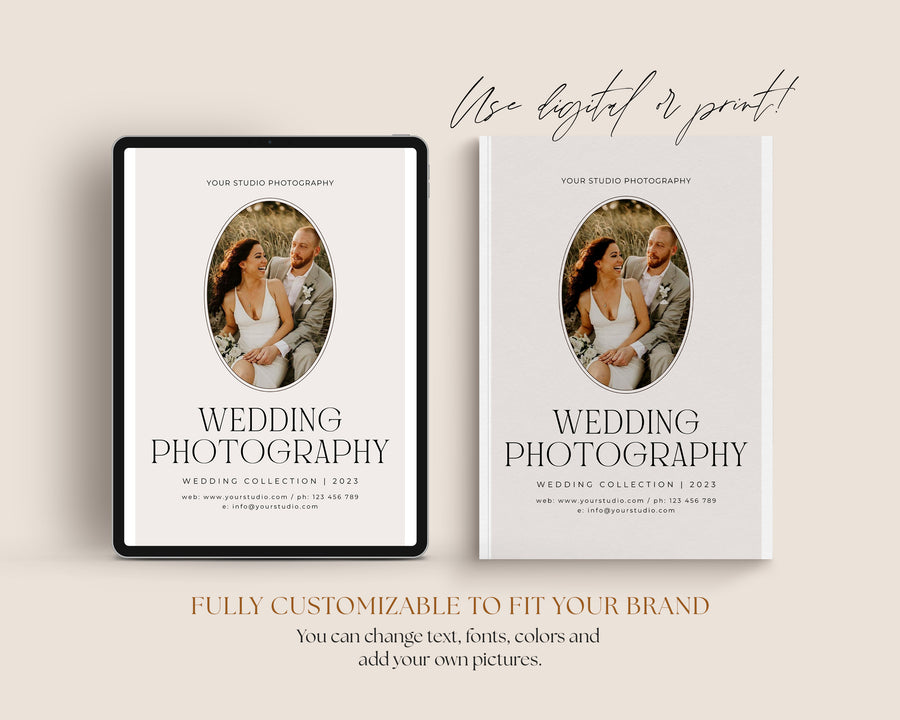 Wedding Magazine Template Canva and Photoshop, Wedding Welcome guide, Wedding Price Guide list, Pricing Brochure, Photographer Client Guide - MG072