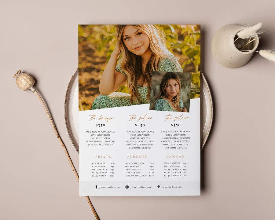 Senior Photography Pricing Guide Template - PG080