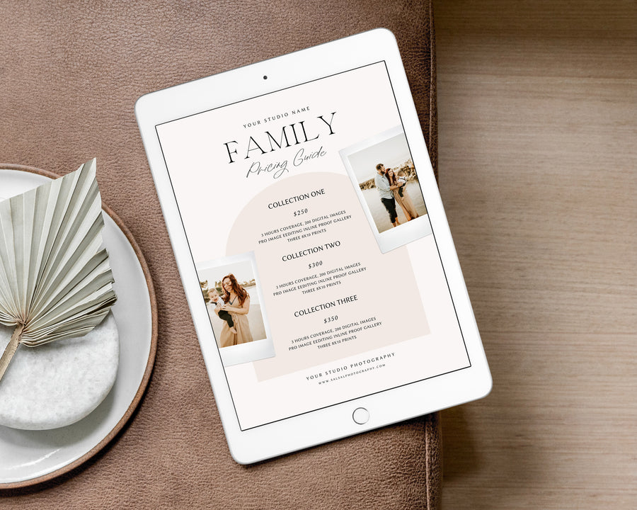Family Photography Pricing Guide Template - PG103
