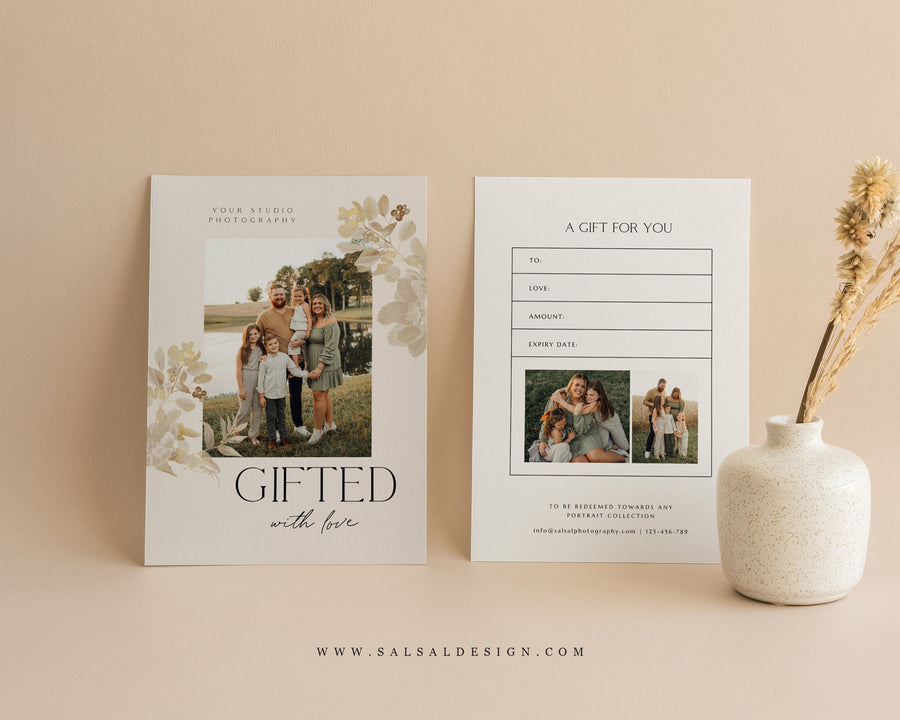 Studio Gift Certificate Card Template - GC097