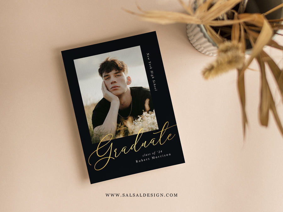 Graduation Announcement and Invitation Card Template - G439