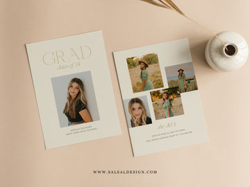 Graduation Announcement and Invitation Card Template - G453