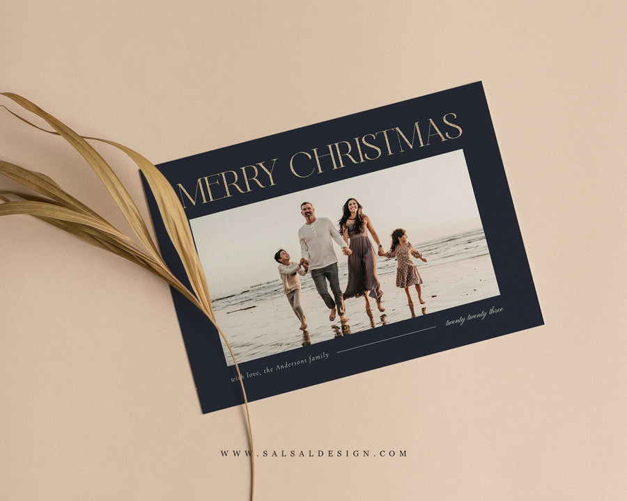 Merry Christmas Card Template, Editable Christmas photo Card Canva Template, Photoshop Happy Holiday Card Template, Holiday Photo Card 5x7 - CD467