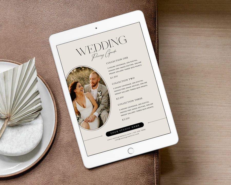Wedding Photography Pricing Guide Template - PG111
