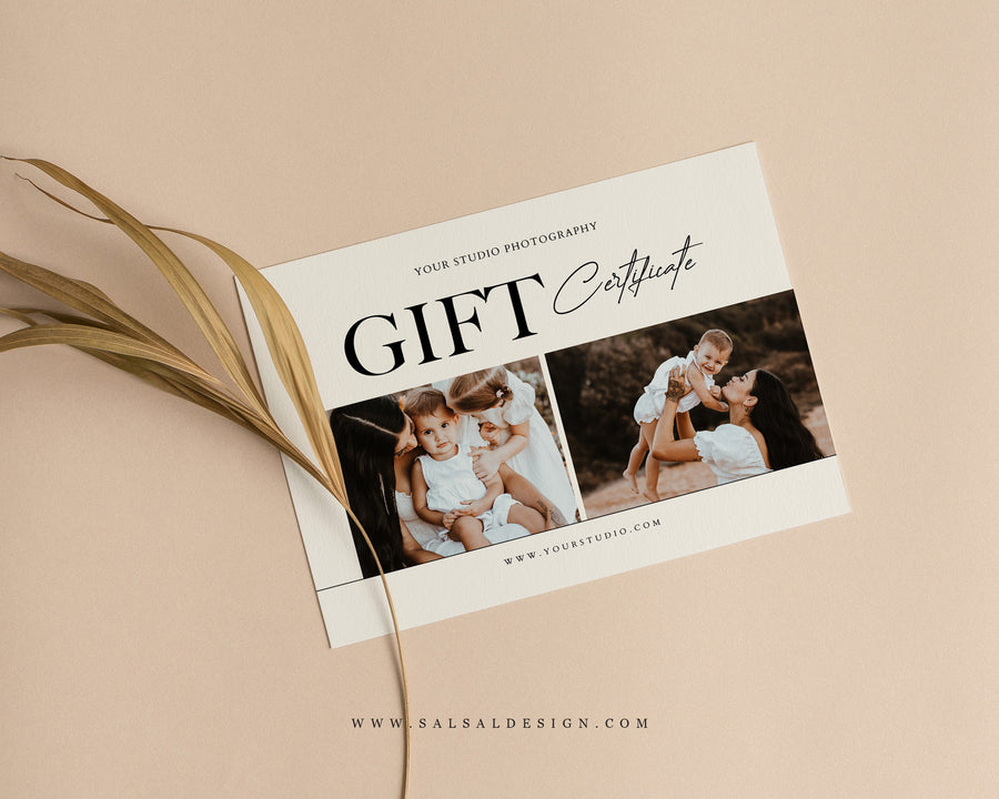 Studio Gift Certificate Card Template - GC095