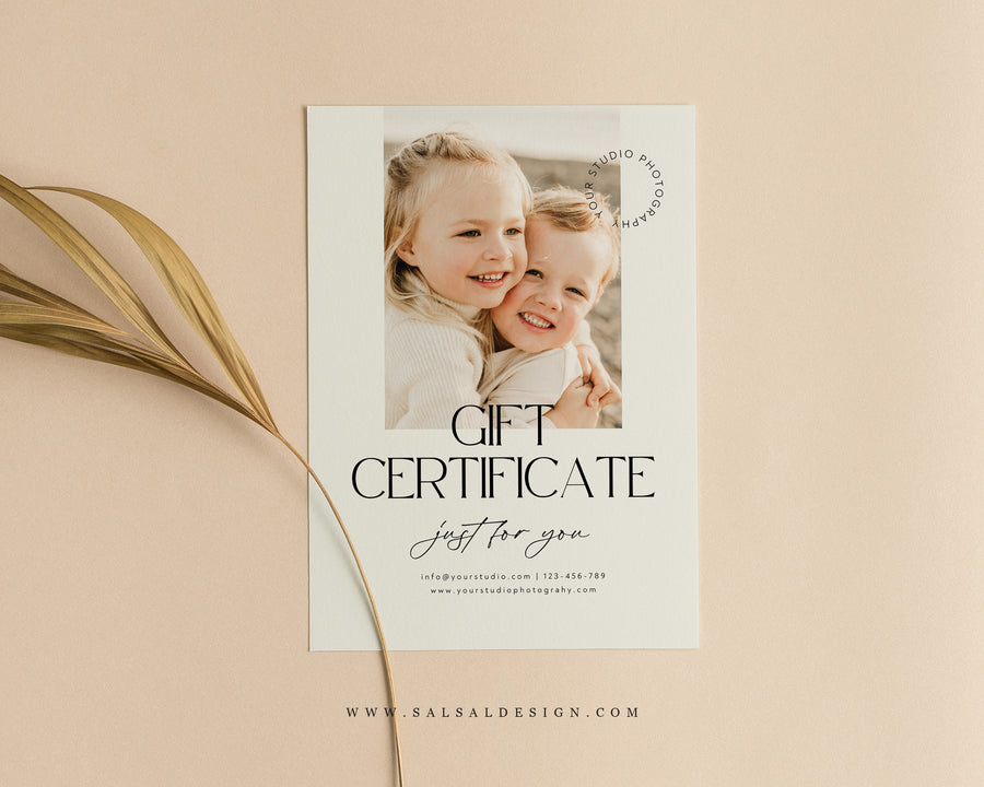 Photography Gift Certificate Card Template - GC109