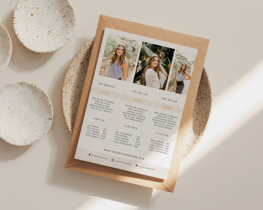Senior Photography Pricing Guide Template - PG078