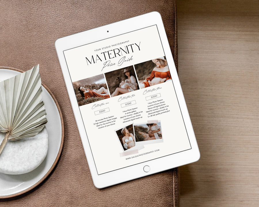 Maternity Photography Pricing Guide Template - PG093