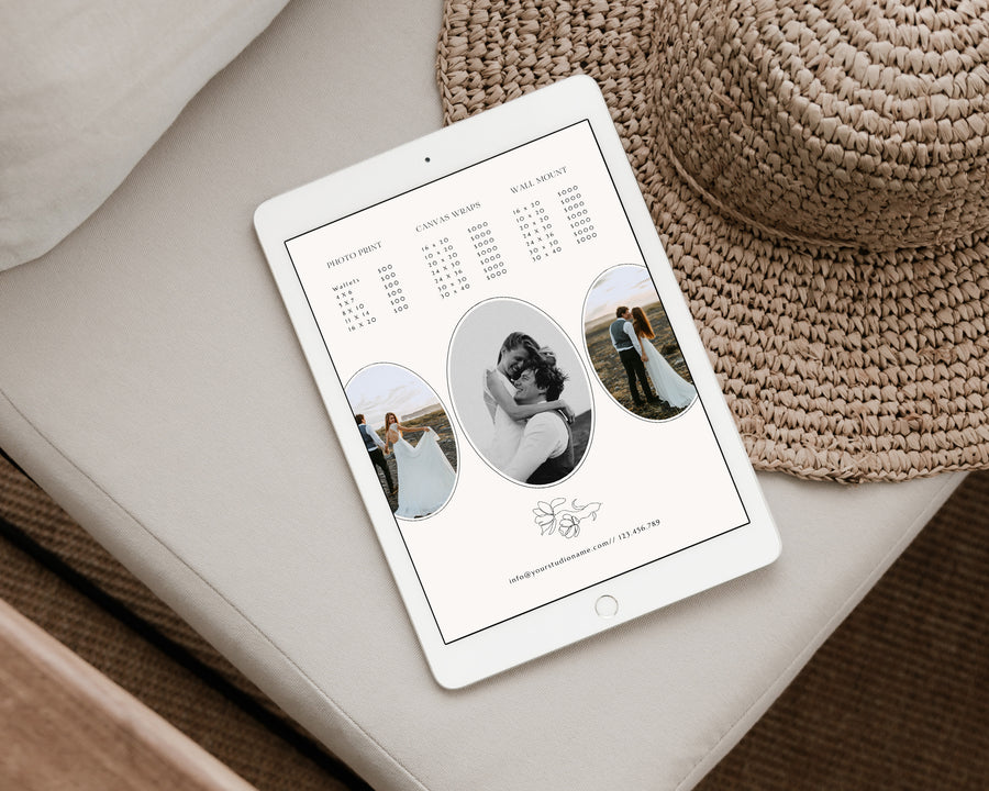 Wedding Photography Pricing Guide Template - PG092