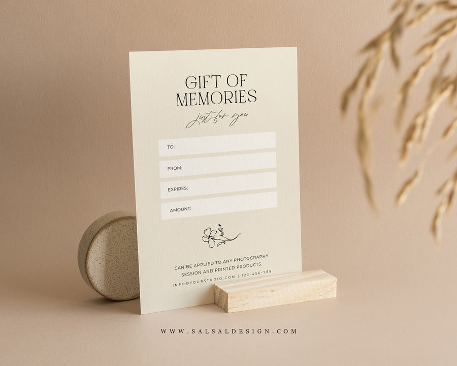 Photography Gift Certificate Card Template - GC114
