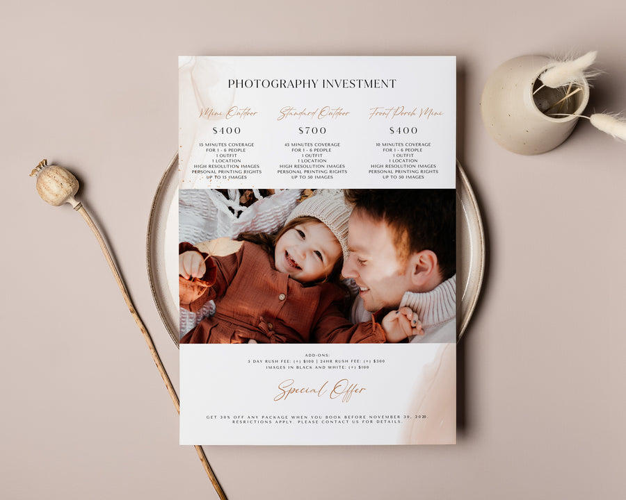 Photography Pricing Guide Template - PG074