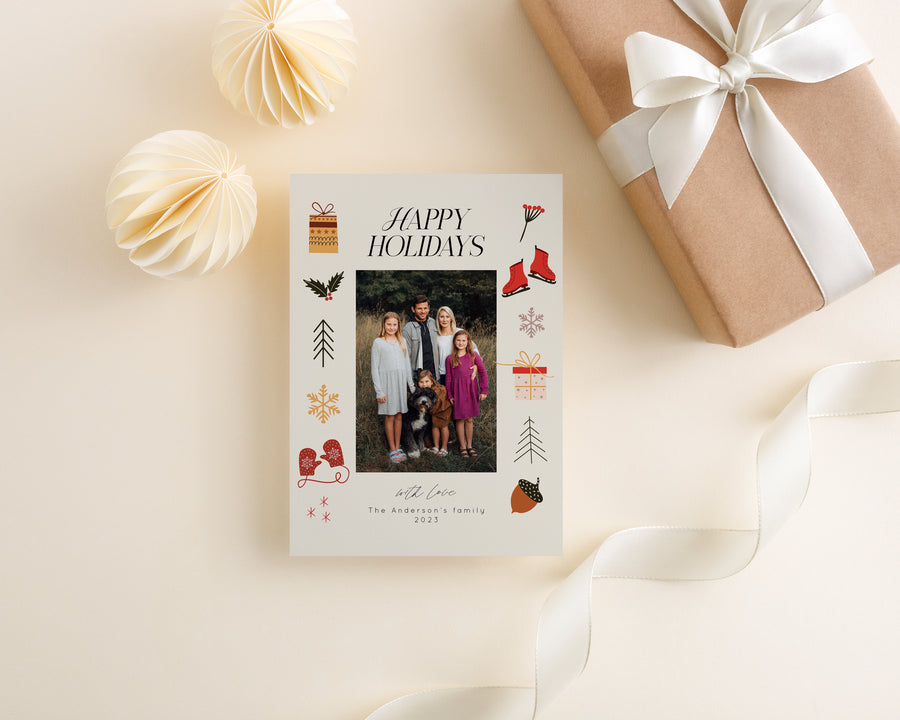 Watercolor Christmas Card Template, Editable Printable Holiday Card Te – Birdesign watercolor-christmas-card-template-editable-printable-holiday-card-te-birdesign